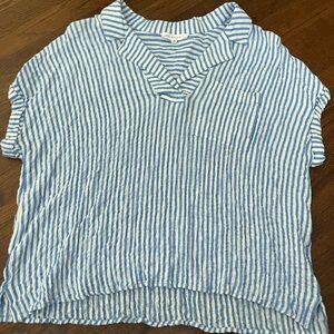 Jane and Delancey Blue and White Striped Top